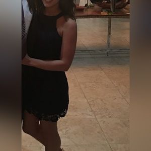 Lulus Lace Navy Halter Dress